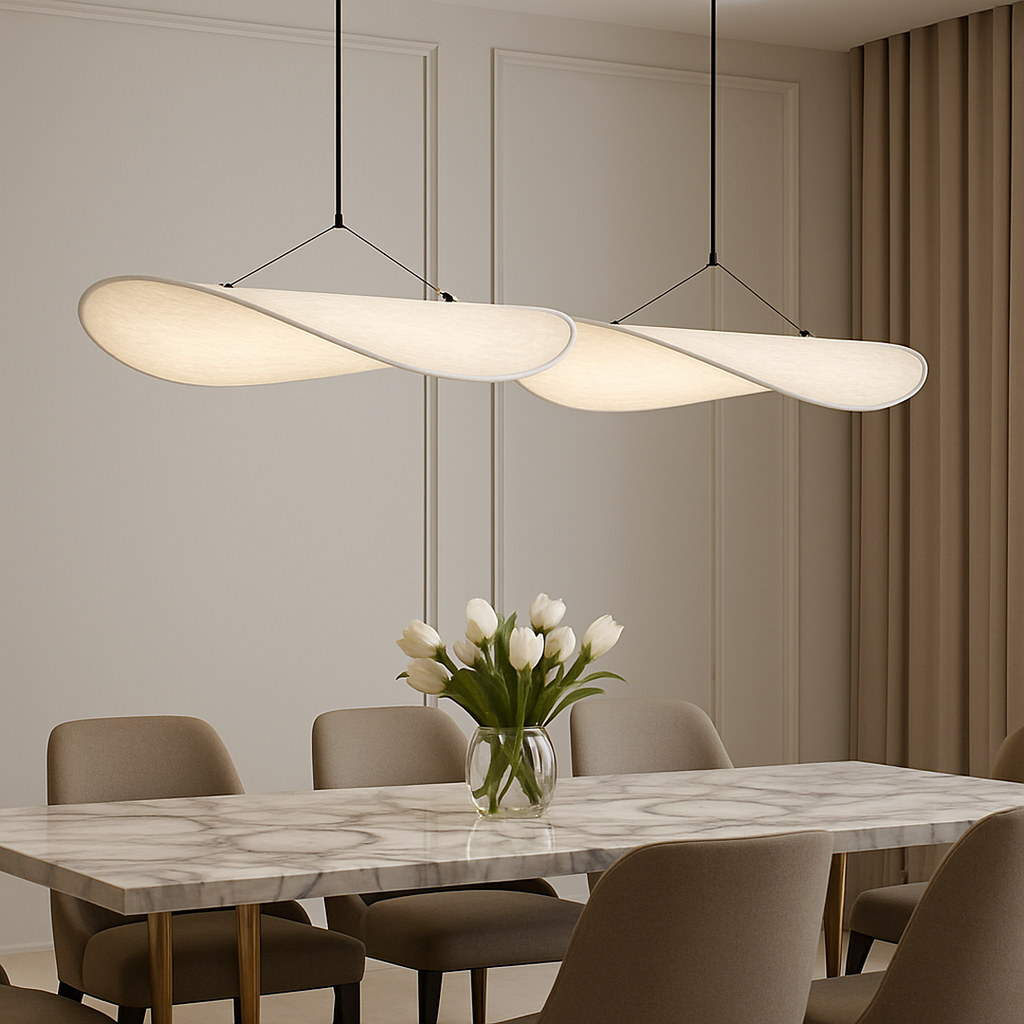 Sculptural Silk Pendant Lamp | Modern Hanging Design