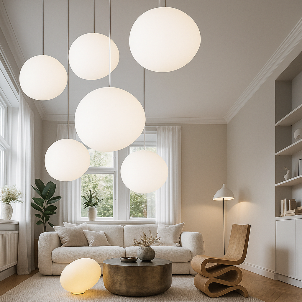Pendul rotund pentru tavan — Design industrial sferic