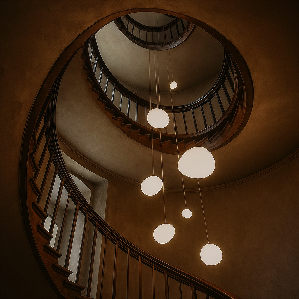 Pendul rotund pentru tavan — Design industrial sferic