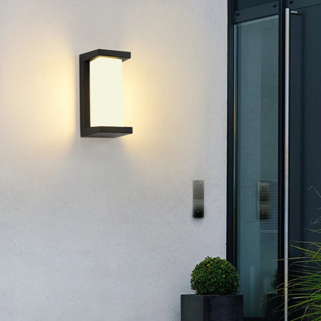 LED-Wandleuchte mit Bewegungssensor für den Außenbereich — IP65, Grau, 26 x 12.5 cm