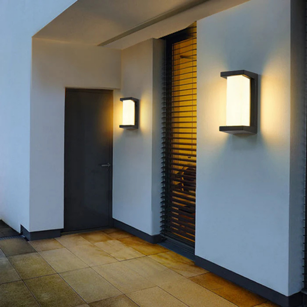 LED-Wandleuchte mit Bewegungssensor für den Außenbereich — IP65, Grau, 26 x 12.5 cm