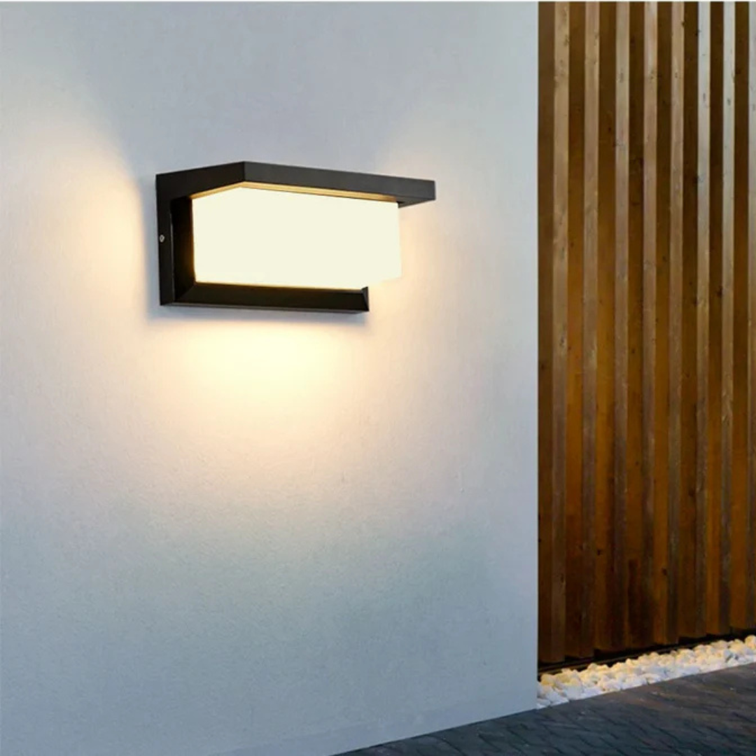 LED-Wandleuchte mit Bewegungssensor für den Außenbereich — IP65, Grau, 26 x 12.5 cm