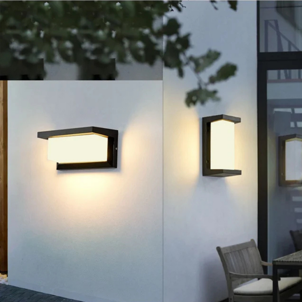 LED-Wandleuchte mit Bewegungssensor für den Außenbereich — IP65, Grau, 26 x 12.5 cm