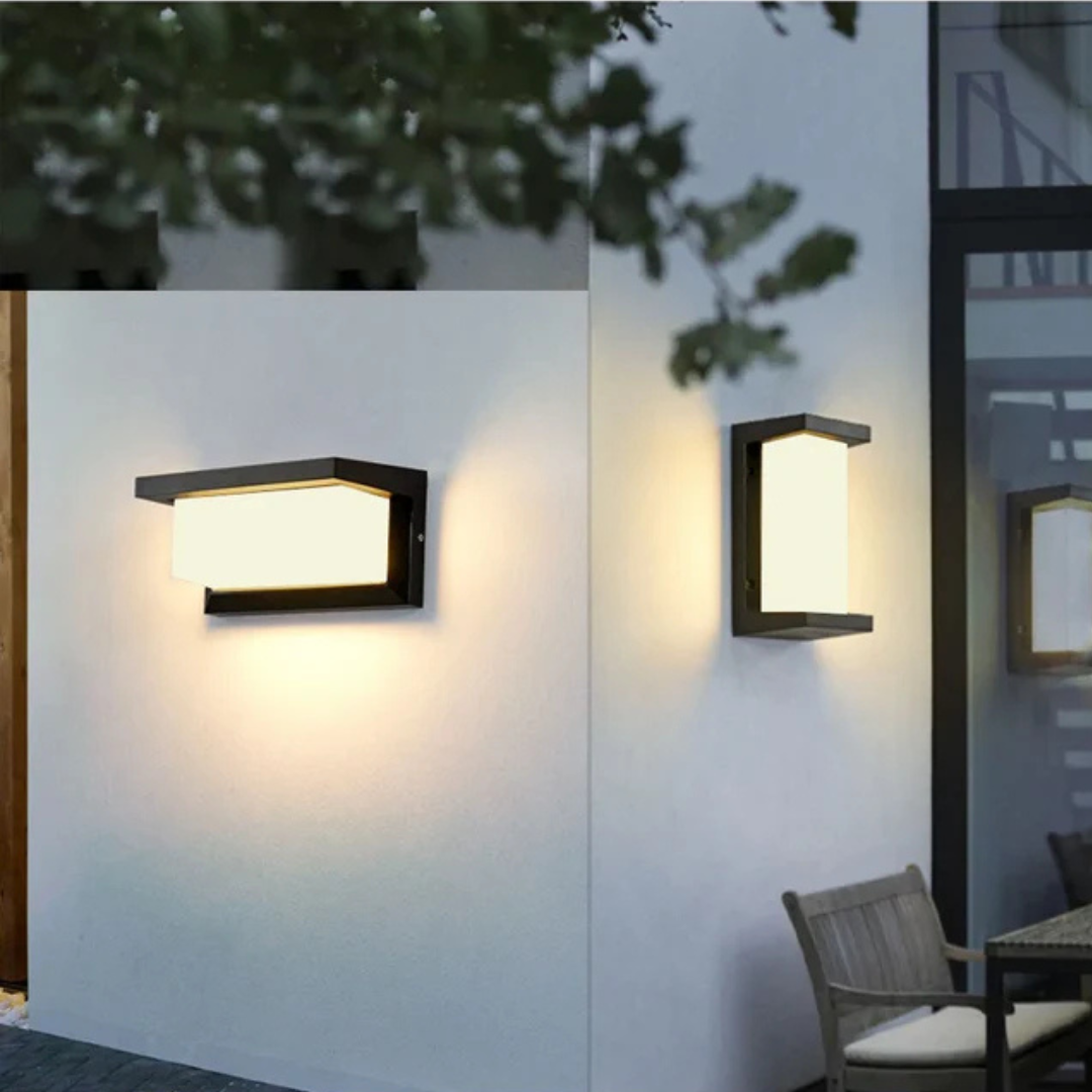 LED-Wandleuchte mit Bewegungssensor für den Außenbereich — IP65, Grau, 26 x 12.5 cm