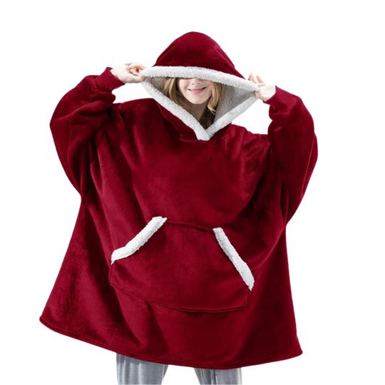 Oversized Wearable Hooded Throw — Roomy Sleeves, Kangaroo Pocket