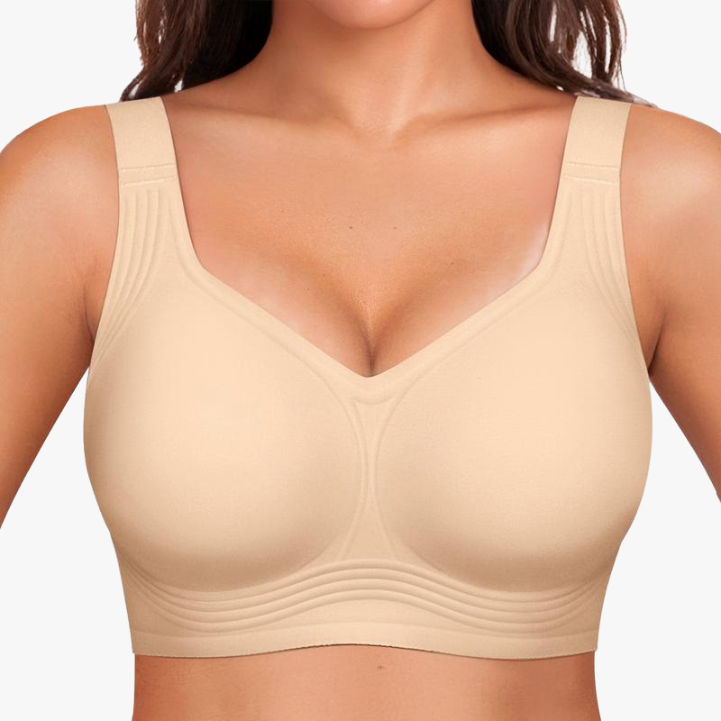 Wireless Push-Up Bra with Silicone Support Bands — Lift & Shape