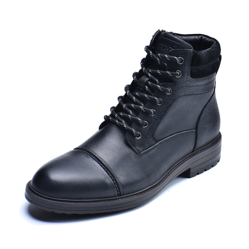 Men's Waterproof Leather Combat Boots — Reinforced Stitching, Anti-Slip
