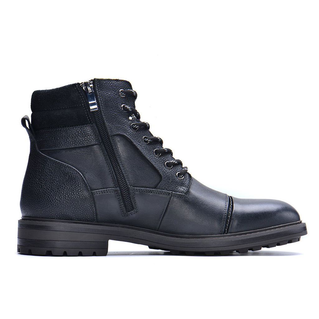 Men's Waterproof Leather Combat Boots — Reinforced Stitching, Anti-Slip