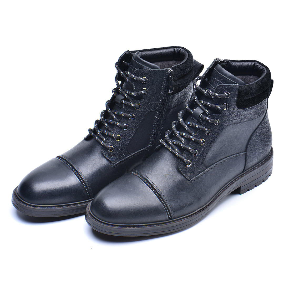 Men's Waterproof Leather Combat Boots — Reinforced Stitching, Anti-Slip