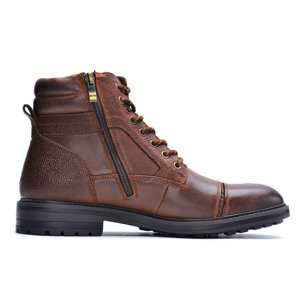 Men's Waterproof Leather Combat Boots — Reinforced Stitching, Anti-Slip