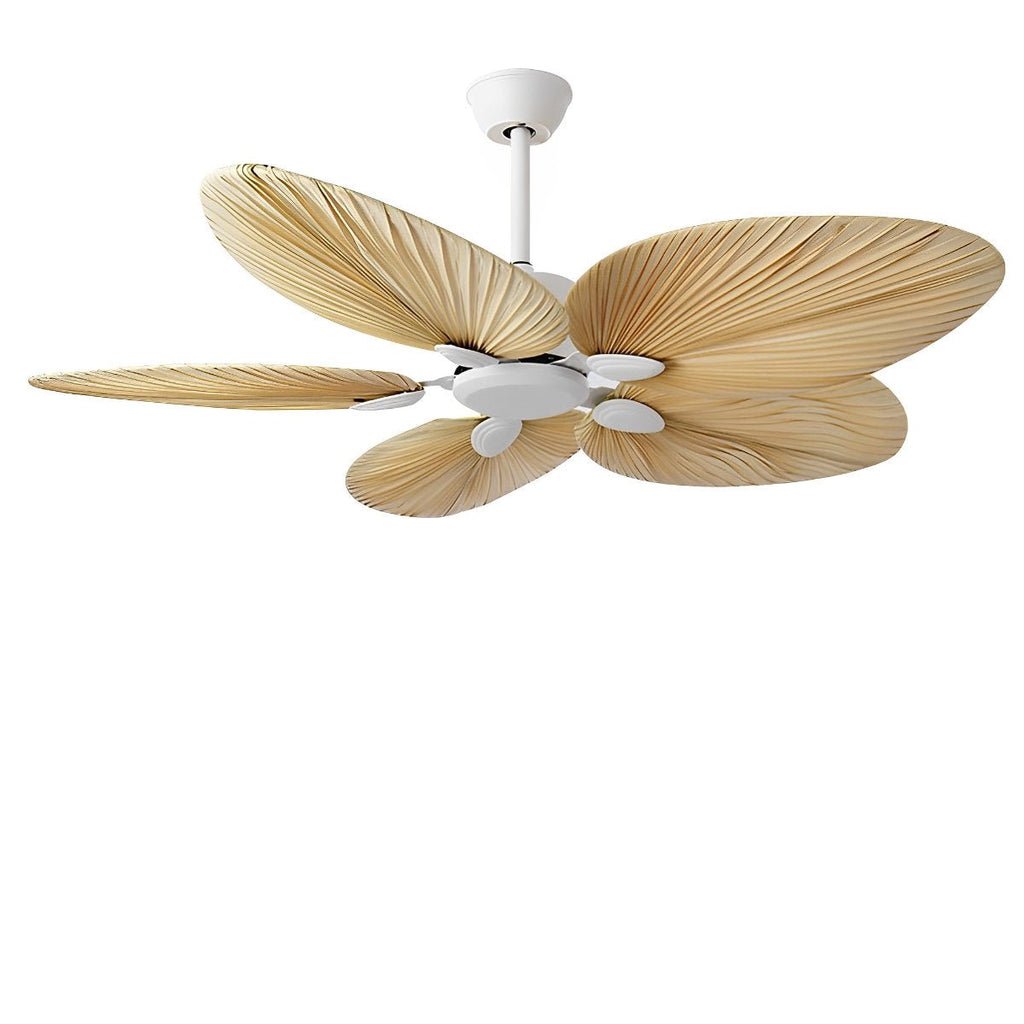 52 hüvelykes, távirányítós, trópusi leveles mennyezeti ventilátor rendkívül halk, egyenáramú motorral hálószobákba és nappalikba | Hűsítő ventilátor természetes barna pálmalevél-stílusban