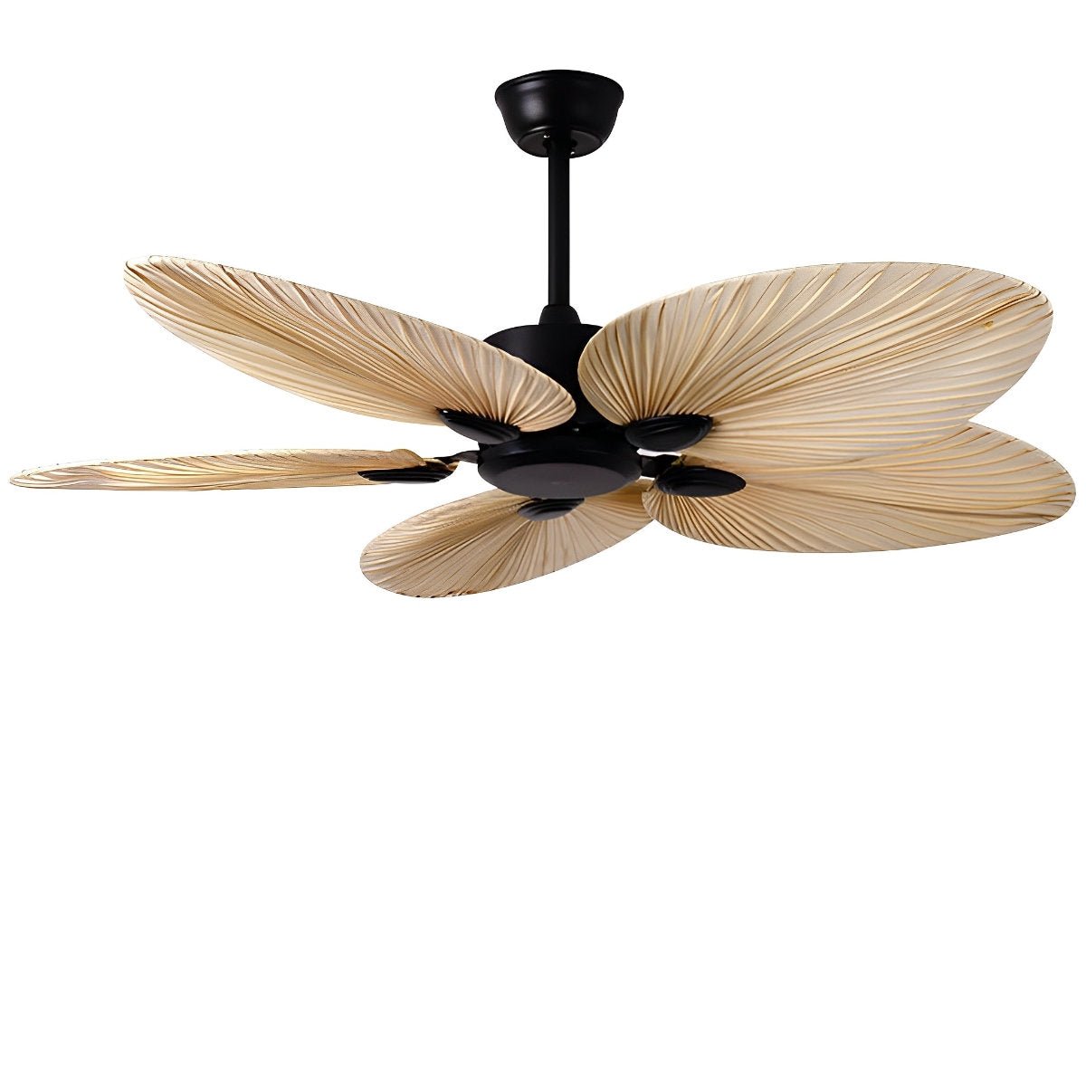 52 hüvelykes, távirányítós, trópusi leveles mennyezeti ventilátor rendkívül halk, egyenáramú motorral hálószobákba és nappalikba | Hűsítő ventilátor természetes barna pálmalevél-stílusban