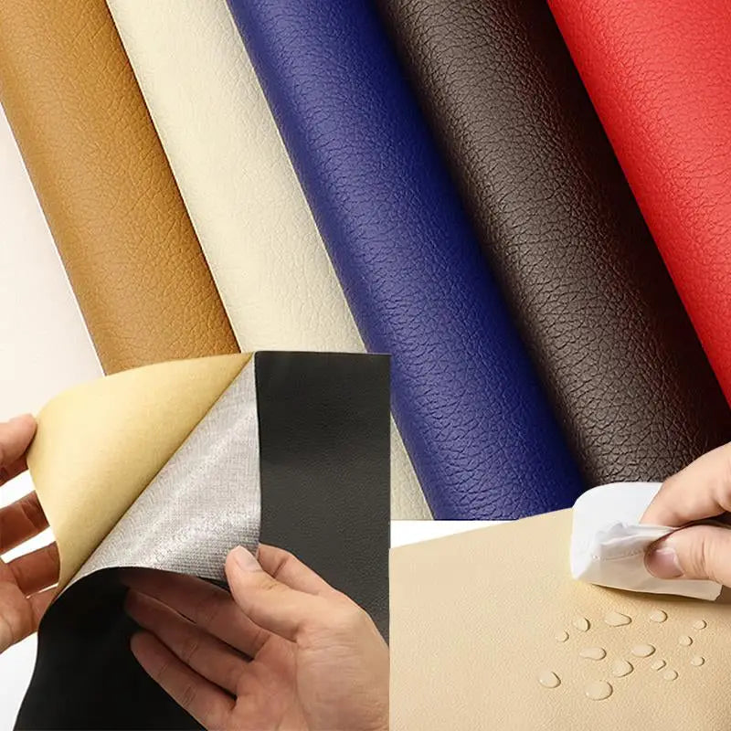Samolepicí záplaty z kůže na opravu nábytku, autosedaček a tašek – nastříhání na požadovanou velikost, voděodolný vinylový arch 20×54 in | Thomler