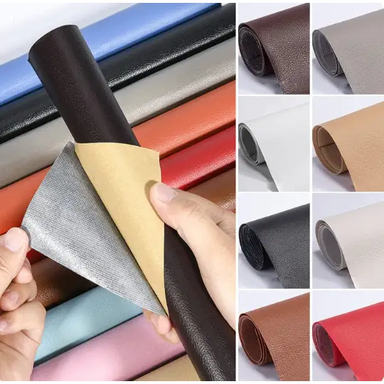 Samolepicí záplaty z kůže na opravu nábytku, autosedaček a tašek – nastříhání na požadovanou velikost, voděodolný vinylový arch 20×54 in | Thomler