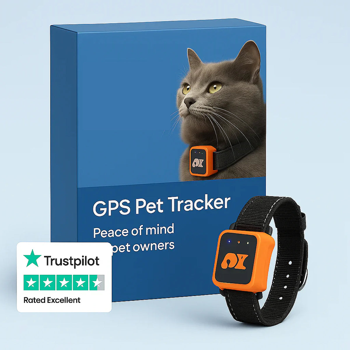 Localizzatore in tempo reale per gatti e cani di piccola taglia — avvisi con geofence, nessun costo mensile