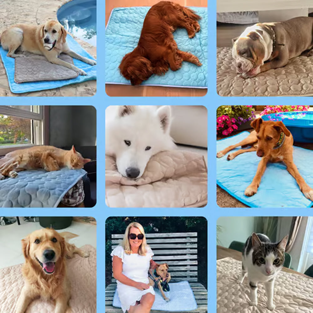 Machine-Washable Dog Cooling Mat — Gel-Free, 6 Sizes