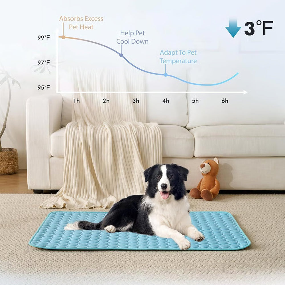 Machine-Washable Dog Cooling Mat — Gel-Free, 6 Sizes