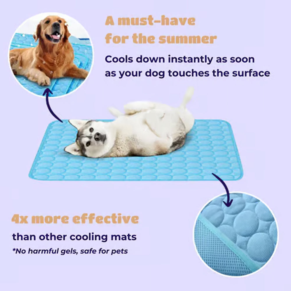 Machine-Washable Dog Cooling Mat — Gel-Free, 6 Sizes