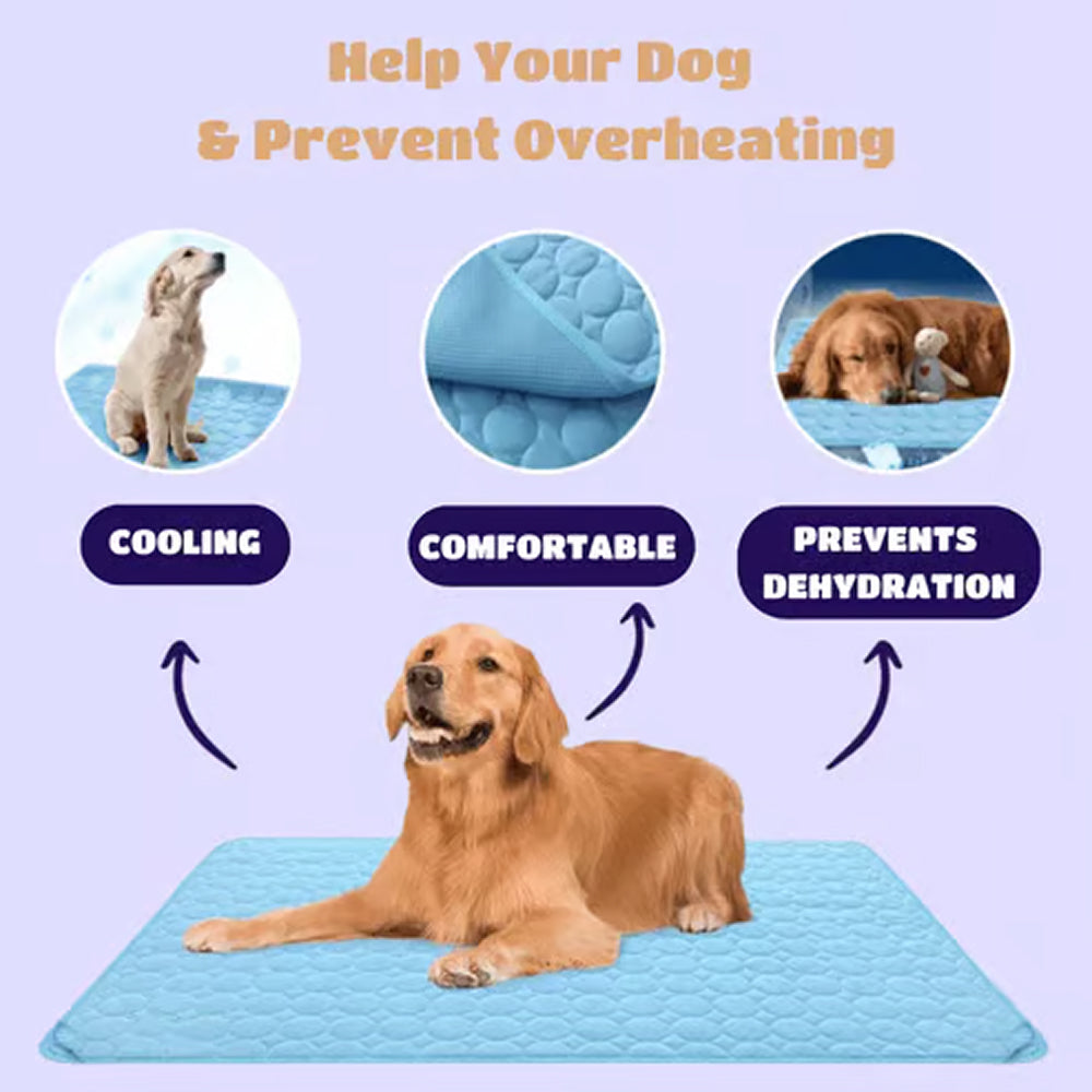 Machine-Washable Dog Cooling Mat — Gel-Free, 6 Sizes