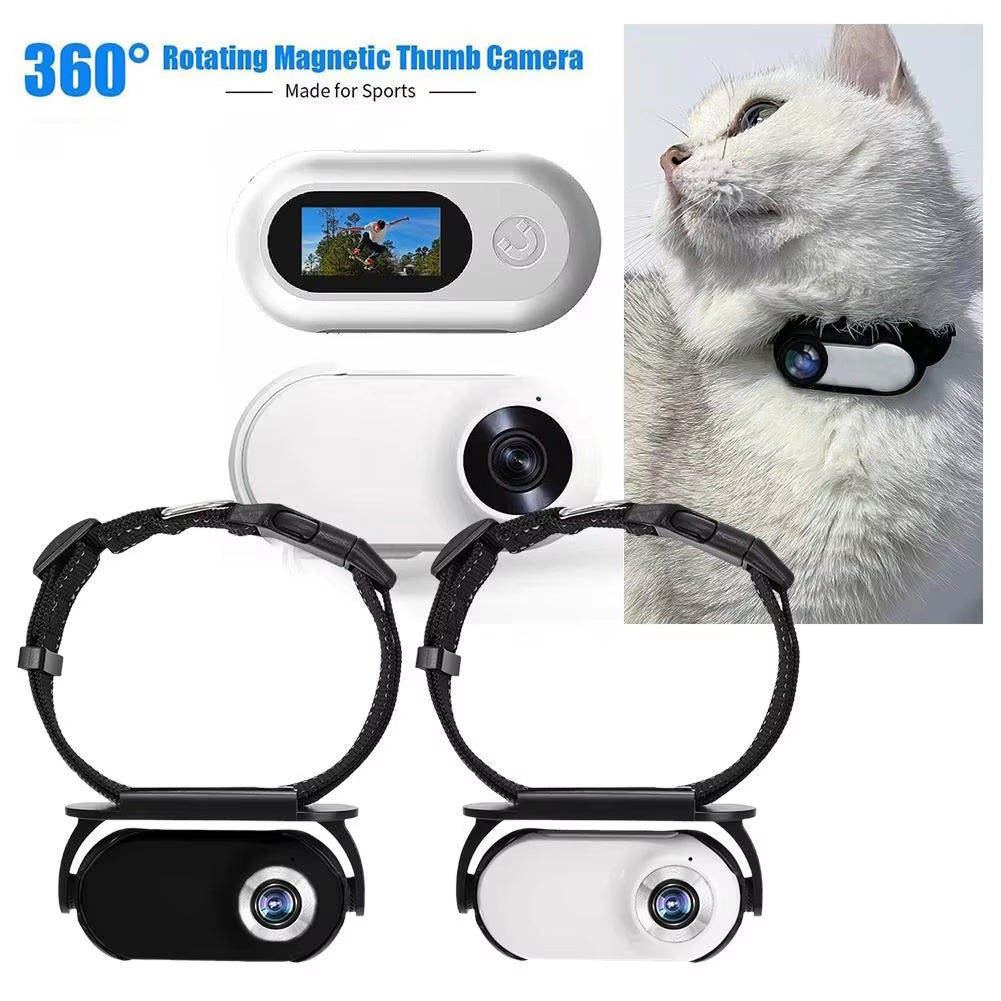 HD-Halsbandkamera für Katzen – 1080P-Videoaufzeichnung mit 4-Stunden-Akku und Weitwinkelobjektiv