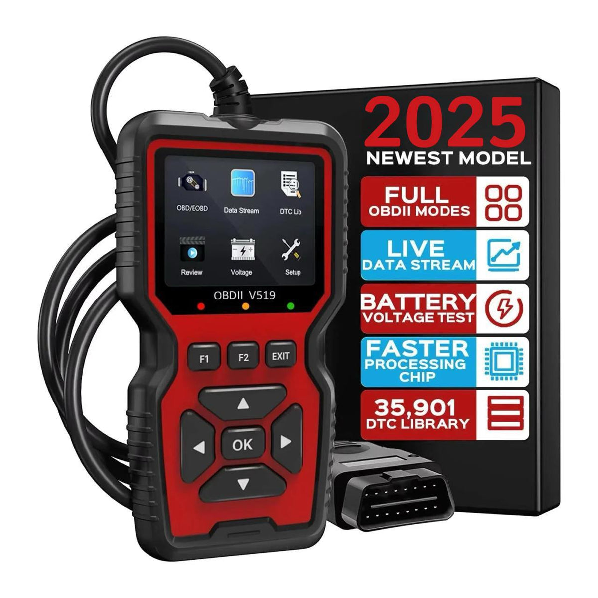 OBD2-diagnosescanner — kleurendisplay van 2.8 inch, meer dan 35,000 codes