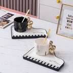 Musical Notes Piano Cup and Saucer Set with Tray | Euroselle