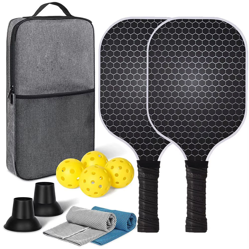 Carbon Fiber Face Pickleball Paddle — Honeycomb Core, Spin & Power