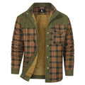 Checkered Flannel Overshirt for Men – Heavyweight Cotton Blend Button-Up Shacket with Chest Pockets – Perfect Layer for Fall, Winter