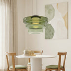 LumenNova Dynamic Pendant Light In Amber Glass For Kitchen