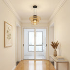 LumenNova Dynamic Pendant Light In Amber Glass For Kitchen