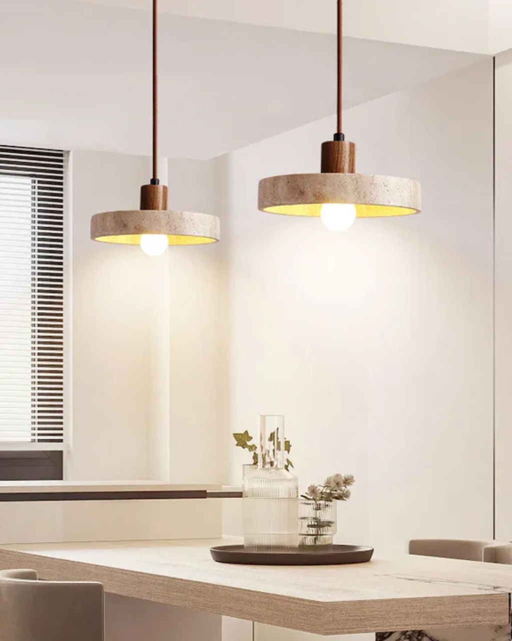 Travertine-Style Pendant Ceiling Light for Modern Kitchens