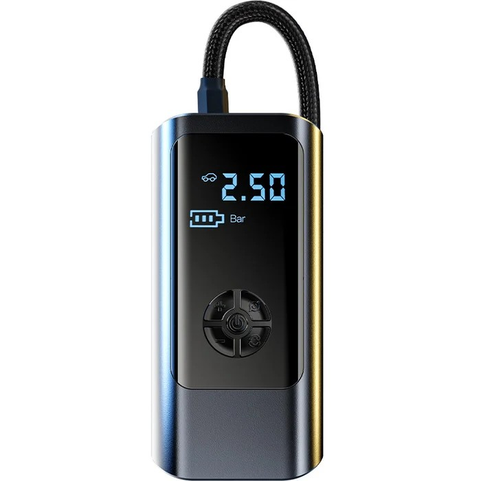 Portabel däckpump med uppladdningsbart batteri – digital luftpump på 150 PSI för bil, cykel och motorcykel, med automatisk avstängning