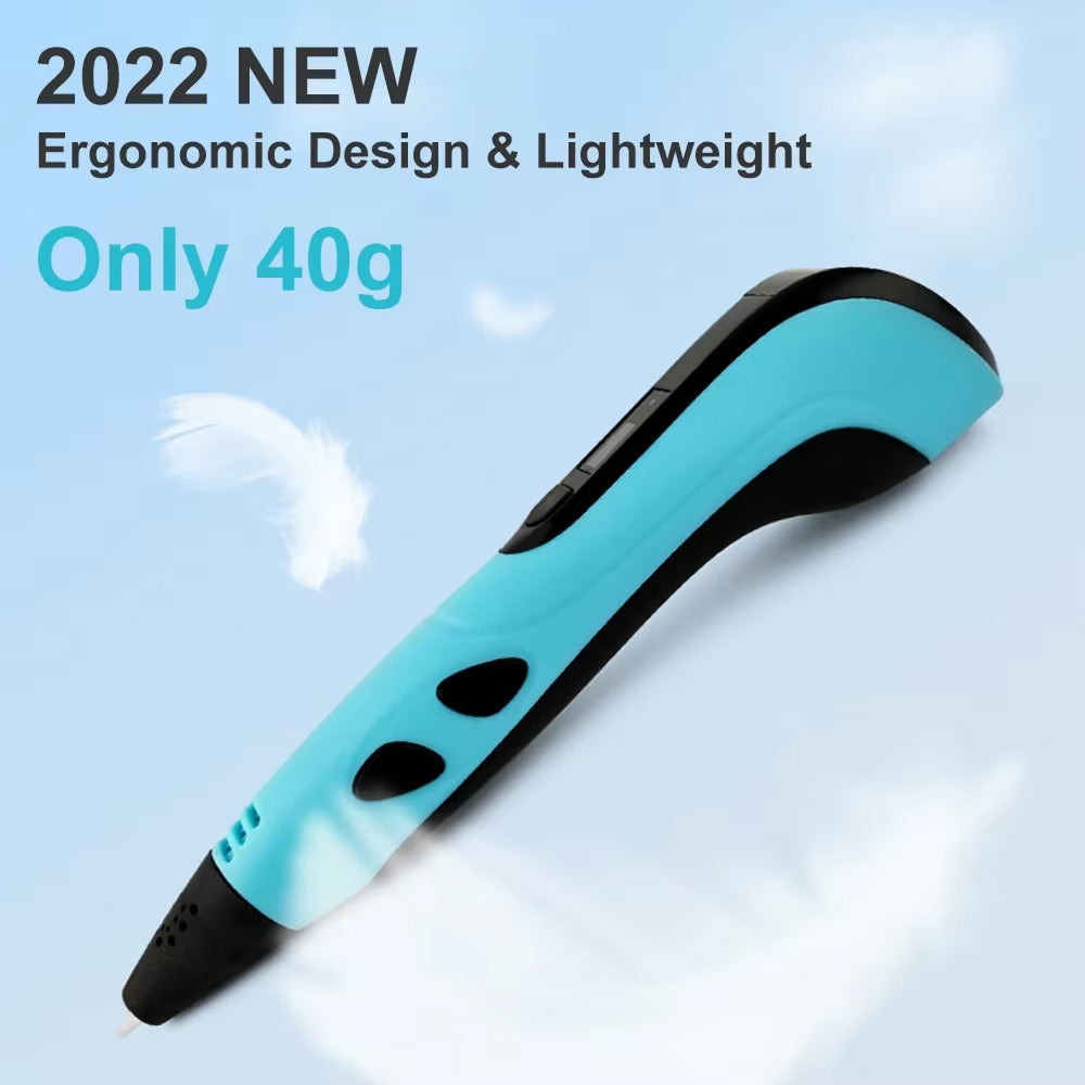 Kids' 3D Drawing Pen — 3 Speeds, Lightweight, LCD, Filament Compatible