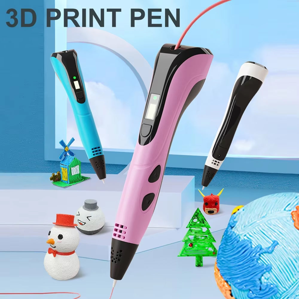 Kids' 3D Drawing Pen — 3 Speeds, Lightweight, LCD, Filament Compatible