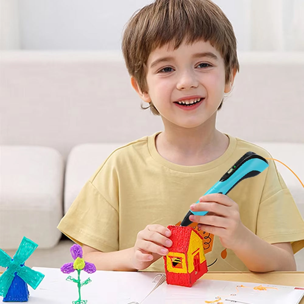 Kids' 3D Drawing Pen — 3 Speeds, Lightweight, LCD, Filament Compatible