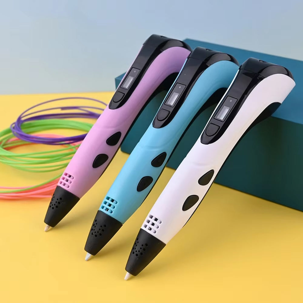 Kids' 3D Drawing Pen — 3 Speeds, Lightweight, LCD, Filament Compatible
