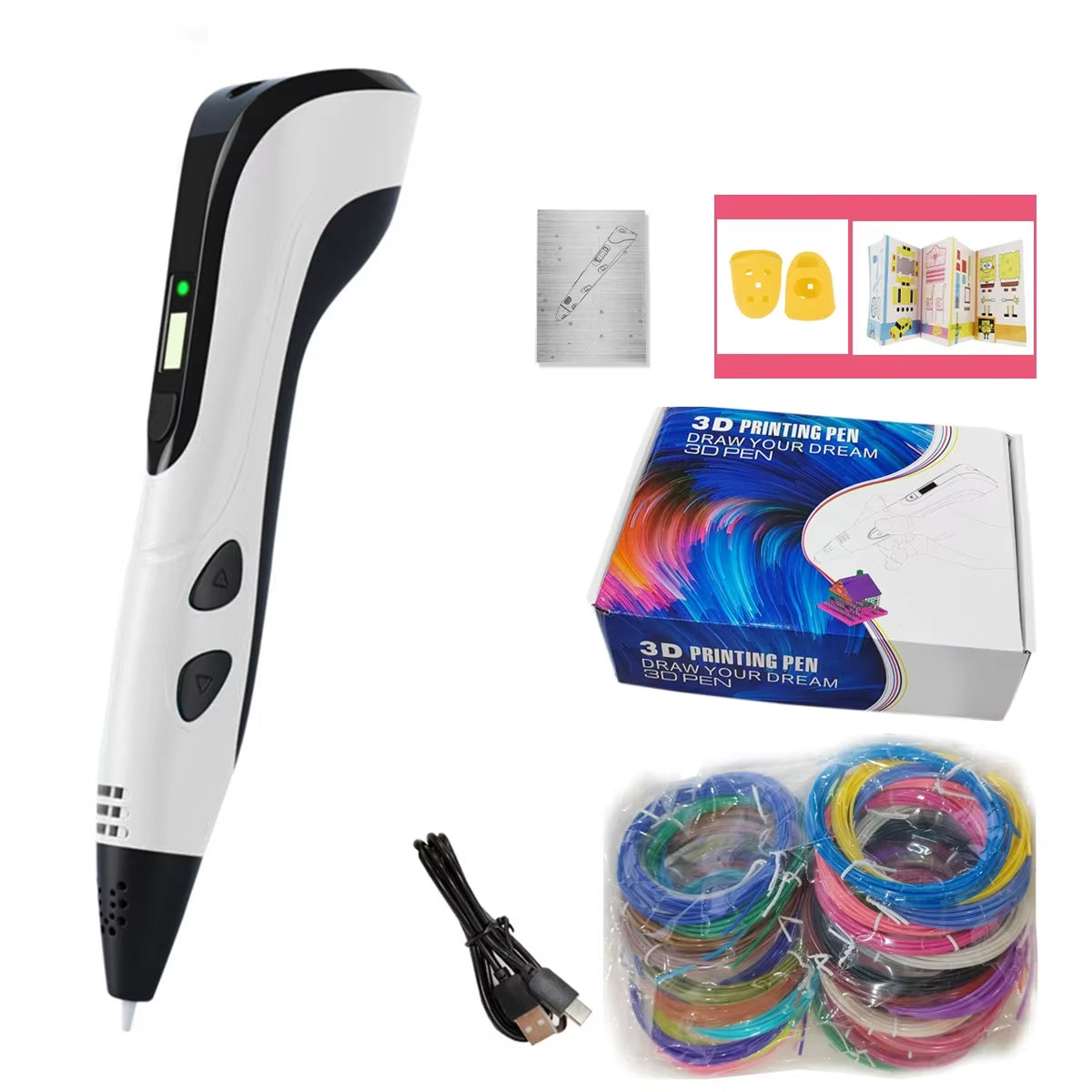 Kids' 3D Drawing Pen — 3 Speeds, Lightweight, LCD, Filament Compatible