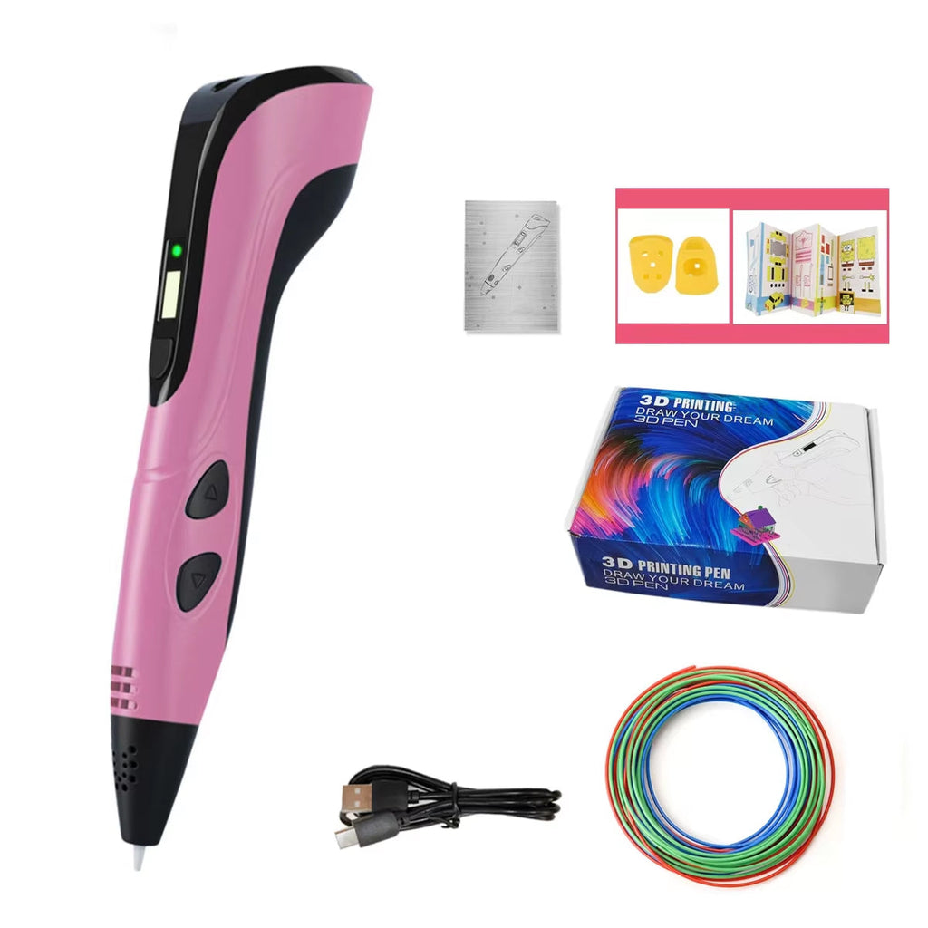 Kids' 3D Drawing Pen — 3 Speeds, Lightweight, LCD, Filament Compatible