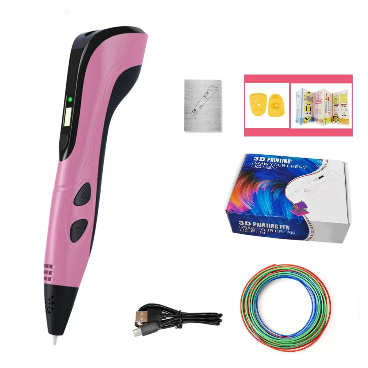 Kids' 3D Drawing Pen — 3 Speeds, Lightweight, LCD, Filament Compatible