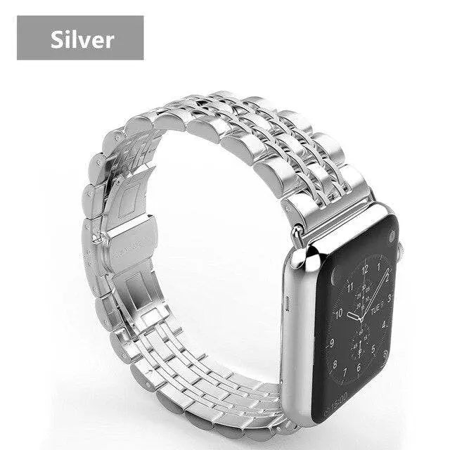 Ensemble bracelet en métal et coque de protection pour Apple Watch 38-44 mm