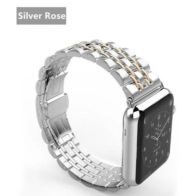 Ensemble bracelet en métal et coque de protection pour Apple Watch 38-44 mm