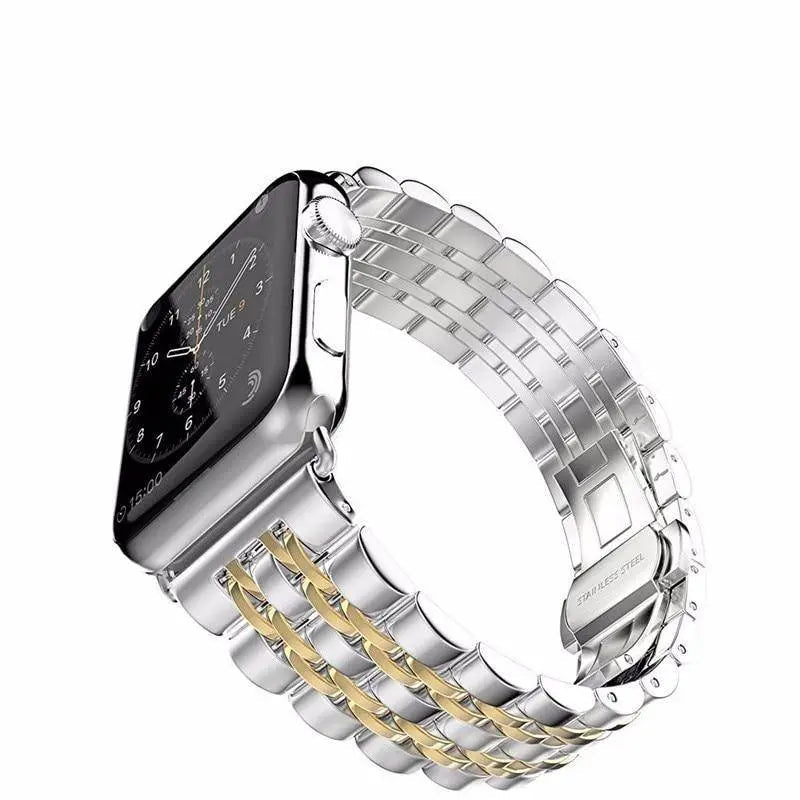 Ensemble bracelet en métal et coque de protection pour Apple Watch 38-44 mm