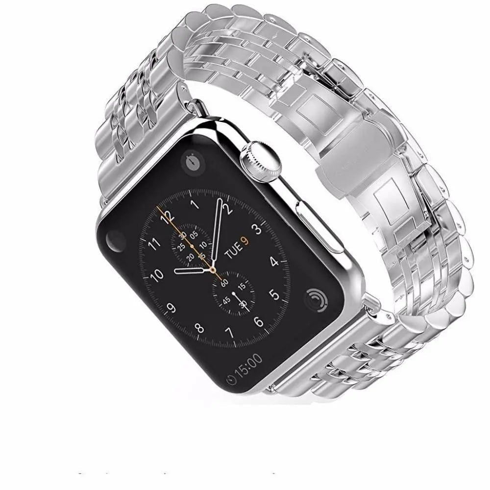 Ensemble bracelet en métal et coque de protection pour Apple Watch 38-44 mm