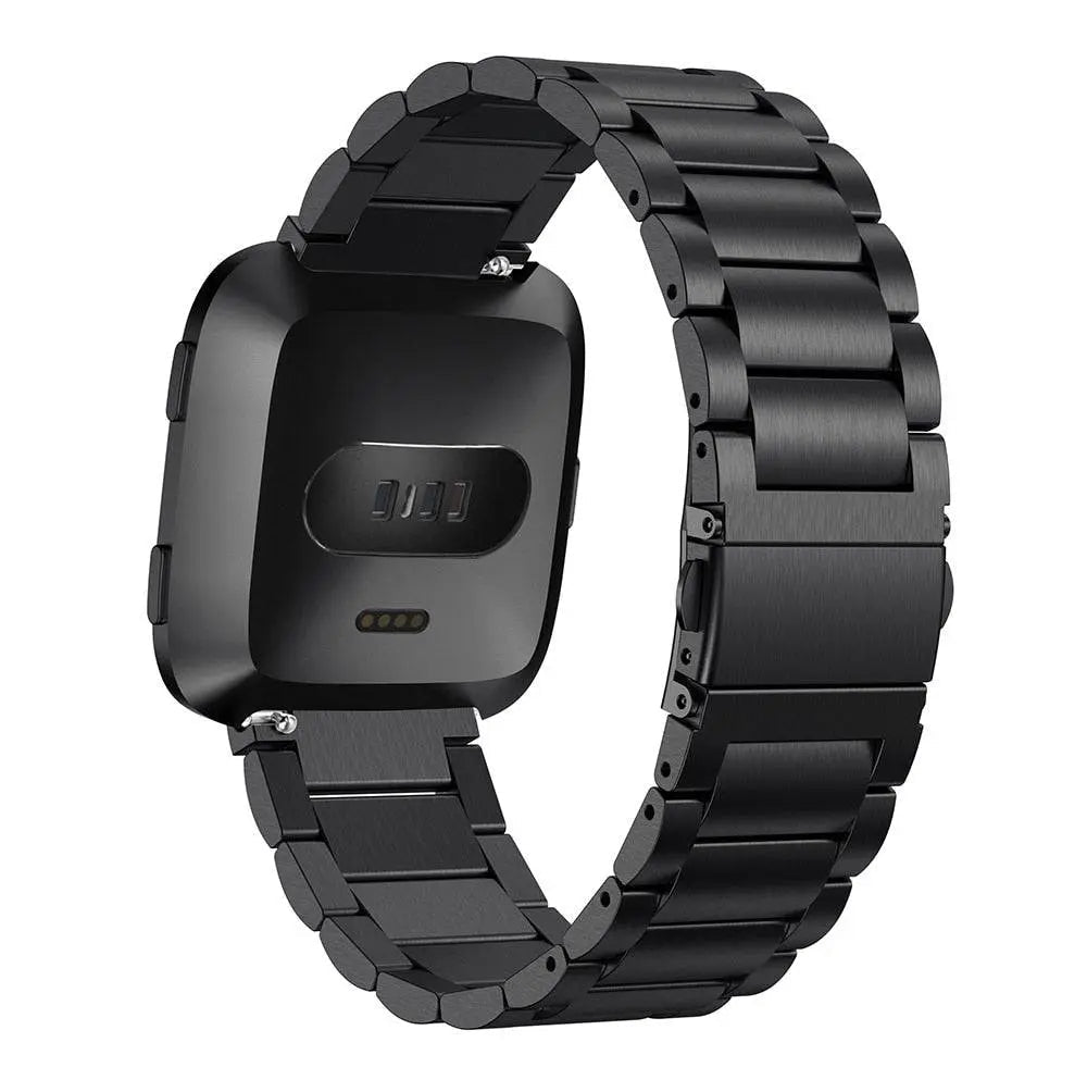 Fitbit Versa 2 交換用スチールリンクリストバンド - 調整可能ストラップ