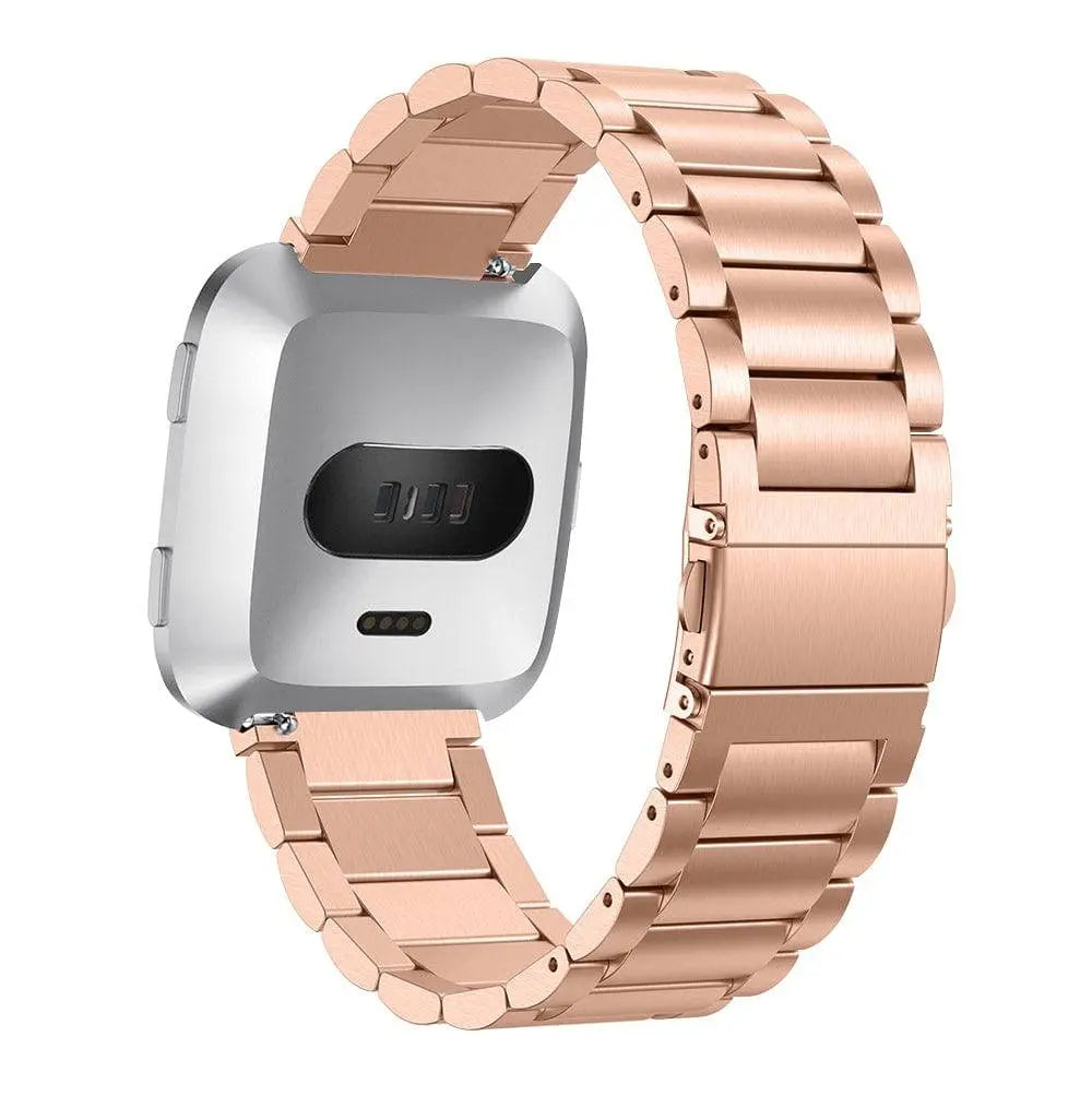 Fitbit Versa 2 交換用スチールリンクリストバンド - 調整可能ストラップ