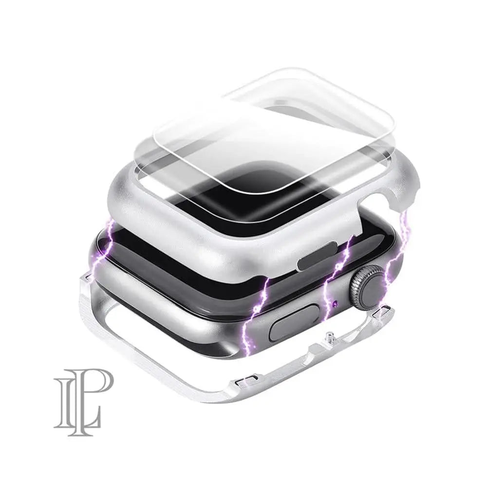 Stålhölje till Apple Watch Series 6/5/4, härdat glas, 40/44mm