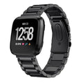 Fitbit Versa 2 交換用スチールリンクリストバンド - 調整可能ストラップ