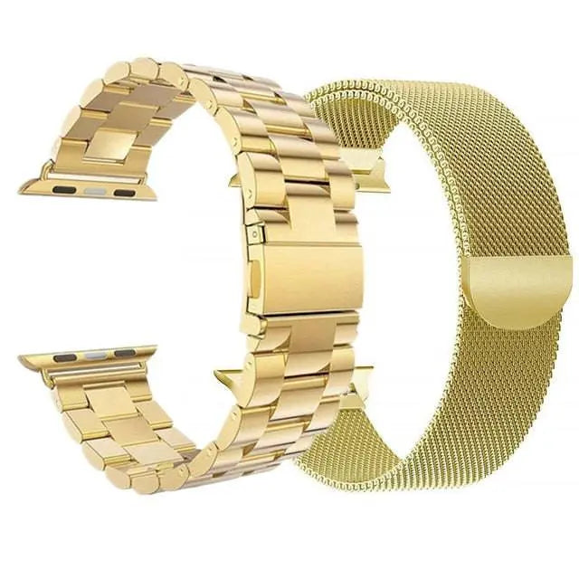 Fém óraszíj, 2 darabos csomag — hálós és láncszemes szíjak 42/46/49mm-es okosórákhoz