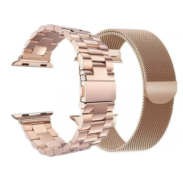Fém óraszíj, 2 darabos csomag — hálós és láncszemes szíjak 42/46/49mm-es okosórákhoz