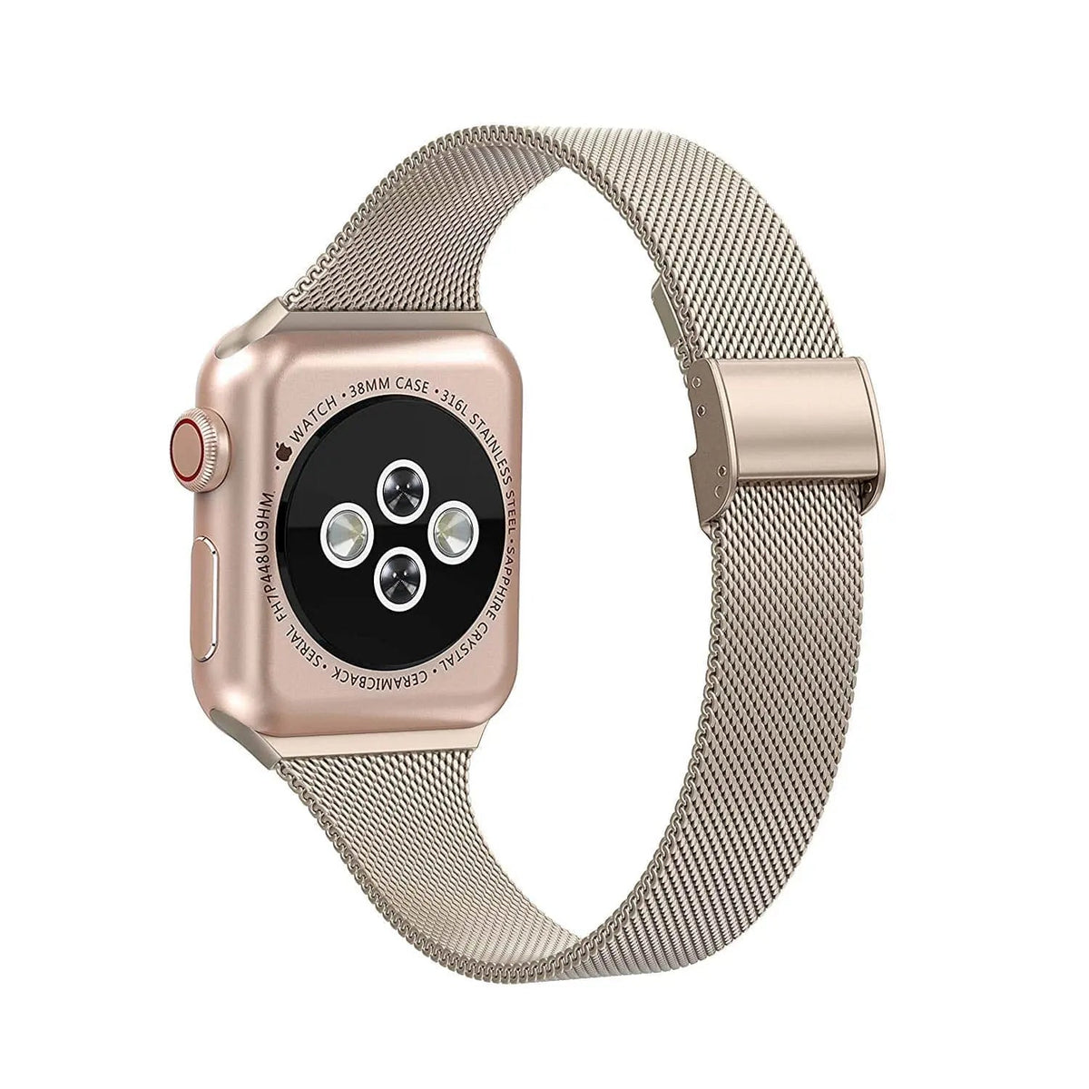 Apple Watch Stainless Steel Link Band — Magnetic Clasp, Sizes